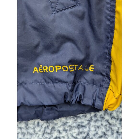 Y2K Aeropostale Windbreaker Jacket Mens L Relaxed Colorblock Track Baggy Blue - Picture 8 of 13